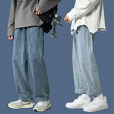 Men Jeans Straight Loose Summer Boys Casual Trousers